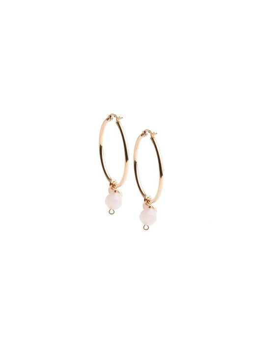 BOUCLES D'OREILLES DIDYMA - PIERRE NATURELLE QUARTZ ROSE