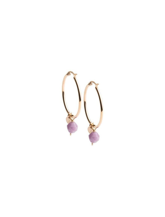 BOUCLES D'OREILLES DIDYMA - PIERRE NATURELLE LEPIDOLITE