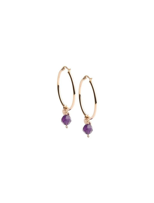 BOUCLES D'OREILLES DIDYMA - PIERRE NATURELLE AMETHYSTE