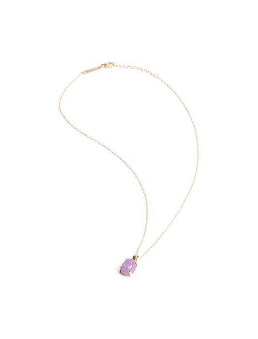 COLLIER DIDYMA - PIERRE NATURELLE LEPIDOLITE- 42+3 CM