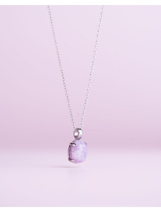COLLIER - PIERRE NATURELLE LEPIDOLITE