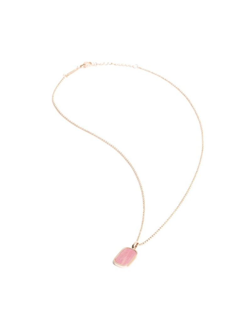 COLLIER DIDYMA - PIERRE NATURELLE QUARTZ ROSE - 42+3 CM