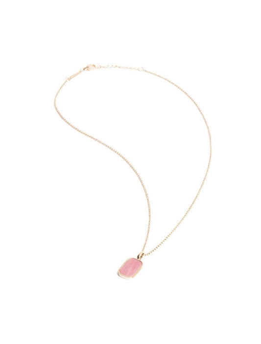 COLLIER DIDYMA - PIERRE NATURELLE QUARTZ ROSE - 42+3 CM