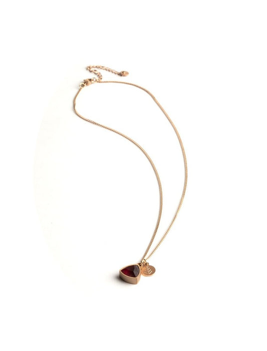 COLLIER DIDYMA - PIERRE NATURELLE GRENAT ROUGE - 44+2+2+2CM