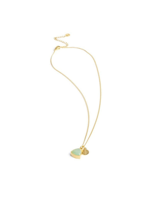 COLLIER DIDYMA - PIERRE NATURELLE AVENTURINE VERTE - 44+2+2+2CM