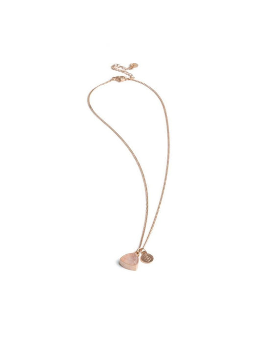COLLIER DIDYMA - PIERRE NATURELLE QUARTZ ROSE - 44+2+2+2CM