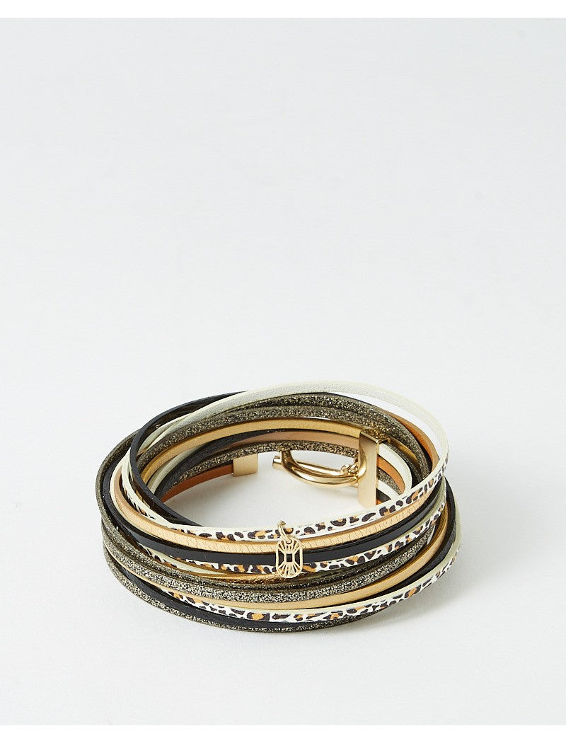 BRACELET STARSKY - LAITON PLAQUE - CUIR VERITABLE