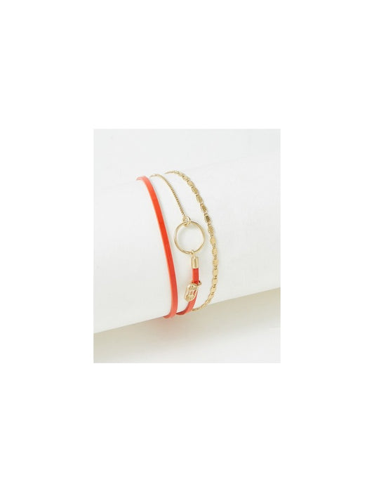 BRACELET TABATHA - LAITON PLAQUE - CUIR VERITABLE