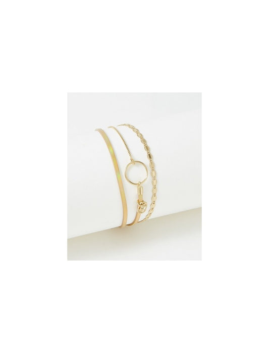 BRACELET TABATHA - LAITON PLAQUE - CUIR VERITABLE