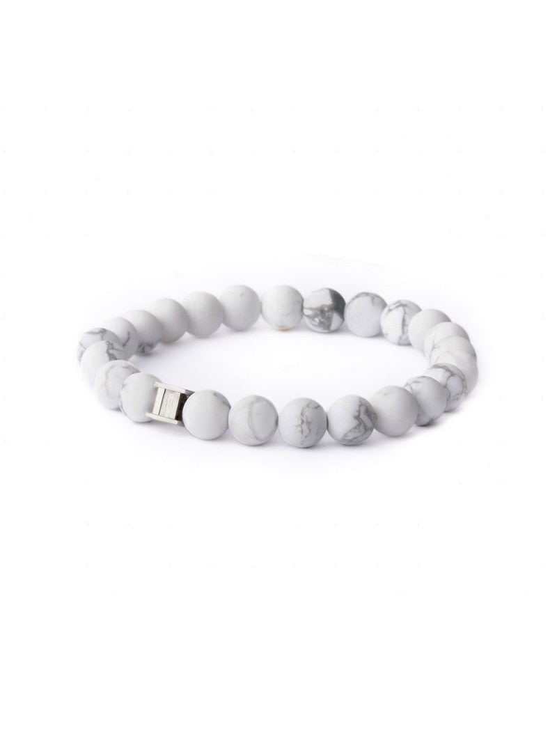 BRACELET GEMINI - PIERRE NATURELLE HOWLITE - TAILLE L