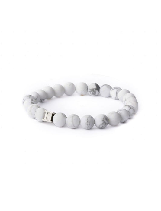 BRACELET GEMINI - PIERRE NATURELLE HOWLITE - TAILLE L