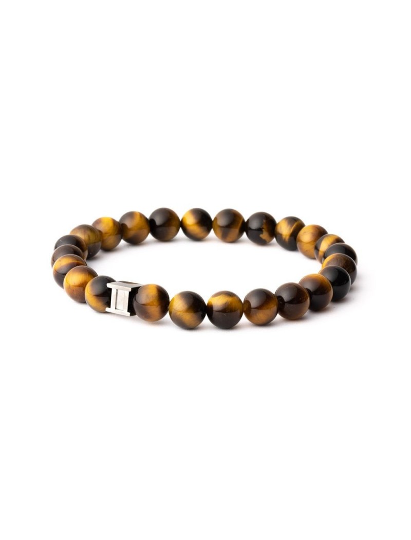 BRACELET GEMINI - PIERRE NATURELLE OEIL DE TIGRE - TAILLE S