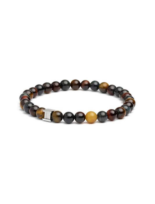 BRACELET GEMINI - PIERRE NATURELLE OEIL DE TIGRE - TAILLE M