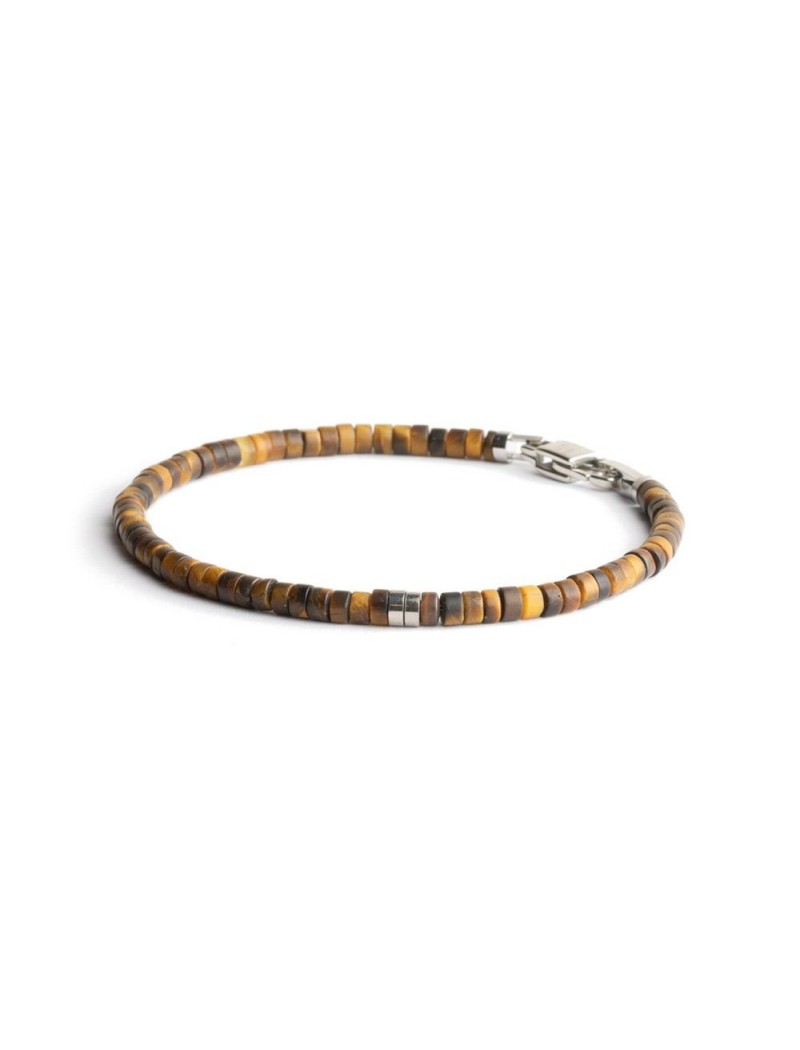 BRACELET GEMINI - PIERRE NATURELLE OEIL DE TIGRE - 19 CM