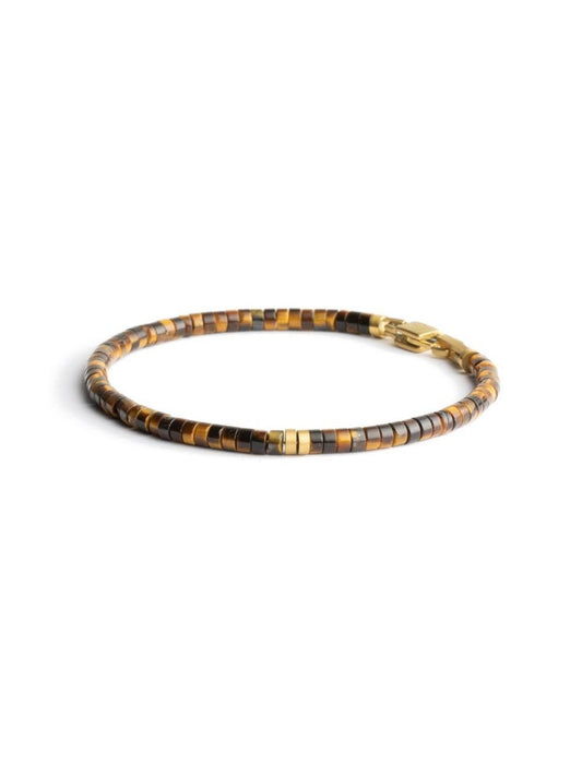 BRACELET GEMINI - PIERRE NATURELLE OEIL DE TIGRE - 20 CM