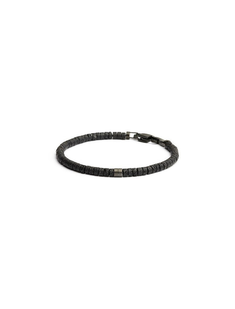 BRACELET GEMINI - PIERRE NATURELLE PIERRE DE LAVE - 19 CM