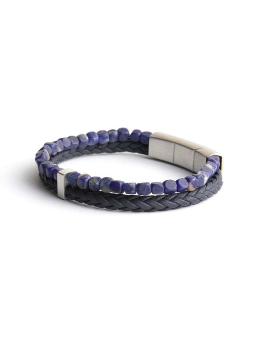 BRACELET GEMINI - PIERRE NATURELLE SODALITE - 18+1 CM