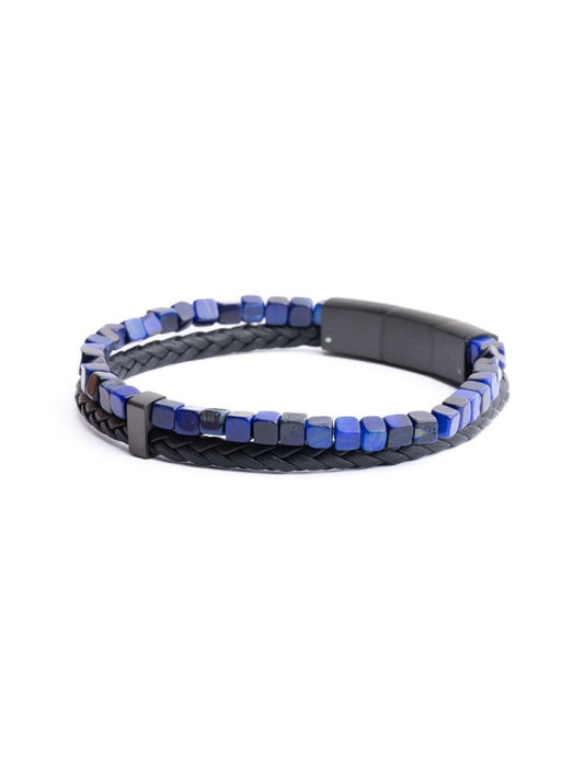 BRACELET GEMINI - PIERRE NATURELLE - OEIL DE TIGRE - 17+2 CM