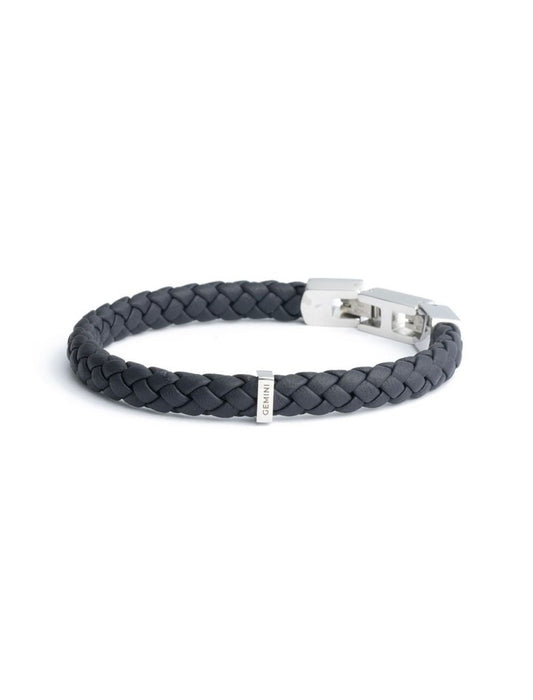 BRACELET GEMINI  - CUIR BLEU - 20+2 CM