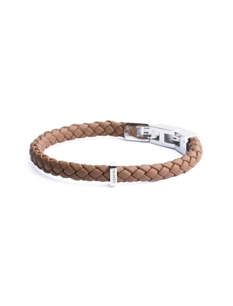 BRACELET GEMINI - CUIR BRUN - 16+3 CM