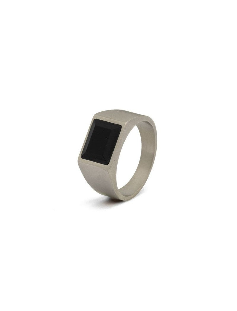 BAGUE - TITANE - PIERRE NATURELLE AGATE