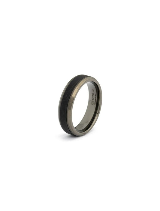 BAGUE - TITANE - PIERRE NATURELLE CARBONE