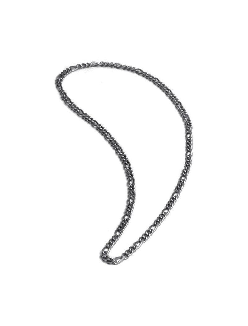 COLLIER GEMINI - ACIER NOIR - FIGARO - 55+10 CM