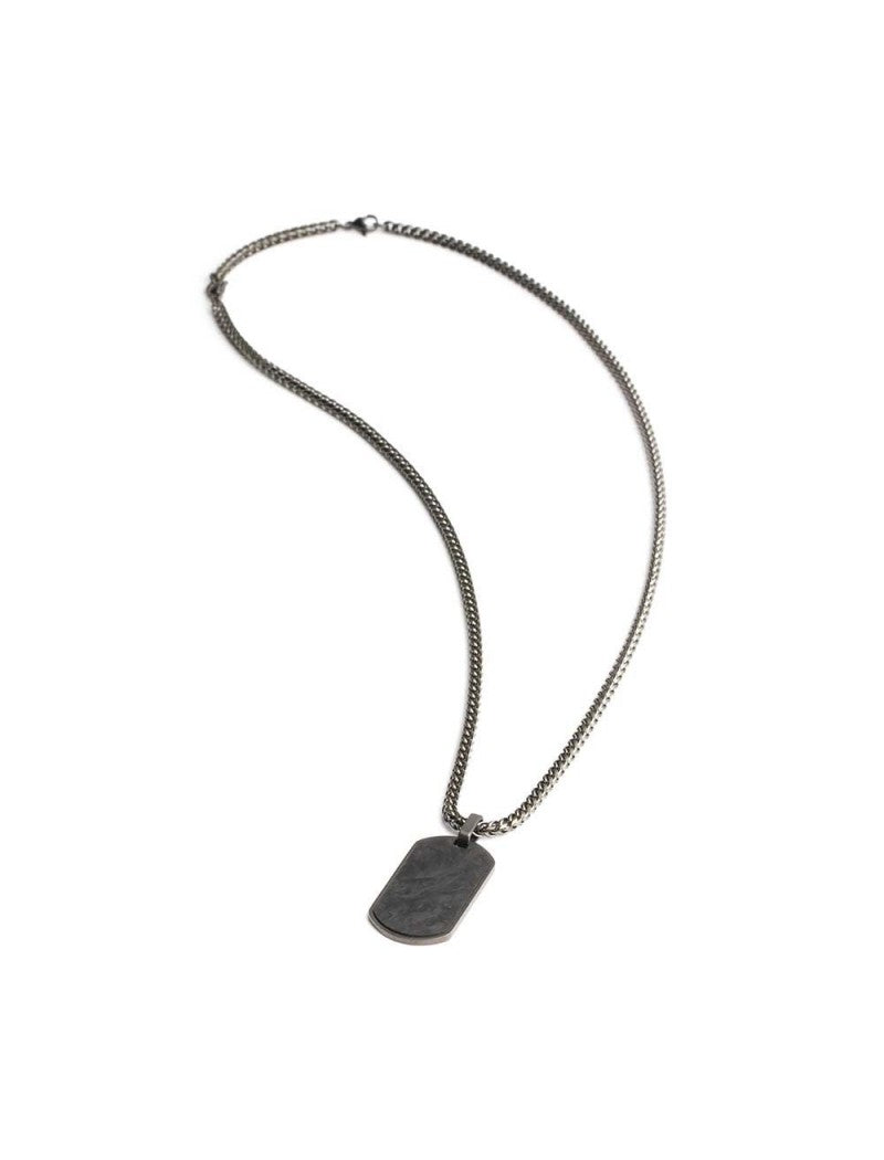 COLLIER GEMINI - PIERRE NATURELLE CARBONE- 60+5 CM