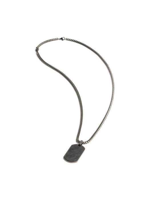 COLLIER GEMINI - PIERRE NATURELLE CARBONE- 60+5 CM