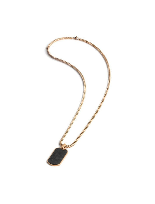 COLLIER GEMINI - PIERRE NATURELLE CARBONE- 60+5 CM