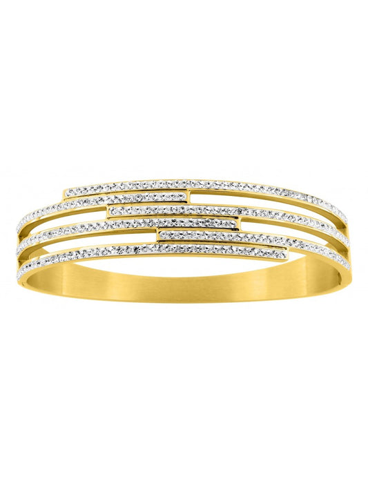 BRACELET - ACIER DORE - CRISTAL