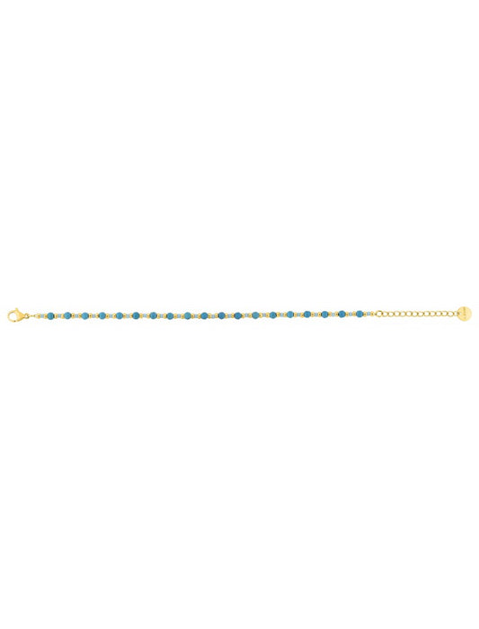 BRACELET - ACIER DORE - CRISTAL TURQUOISE