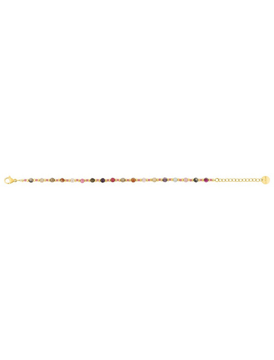 BRACELET - ACIER DORE -  - CRISTAL MULTICOLORE
