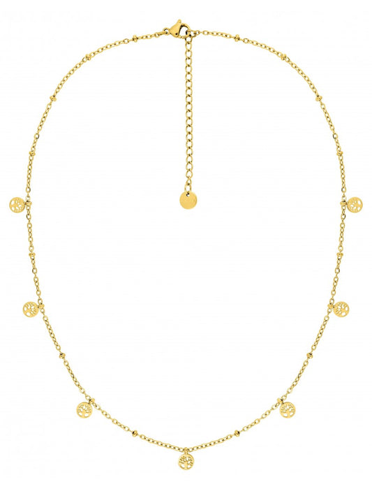 COLLIER - ACIER DORE - ARBRE DE VIE