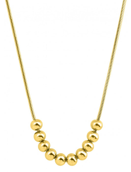 COLLIER - ACIER DORE - BOULES