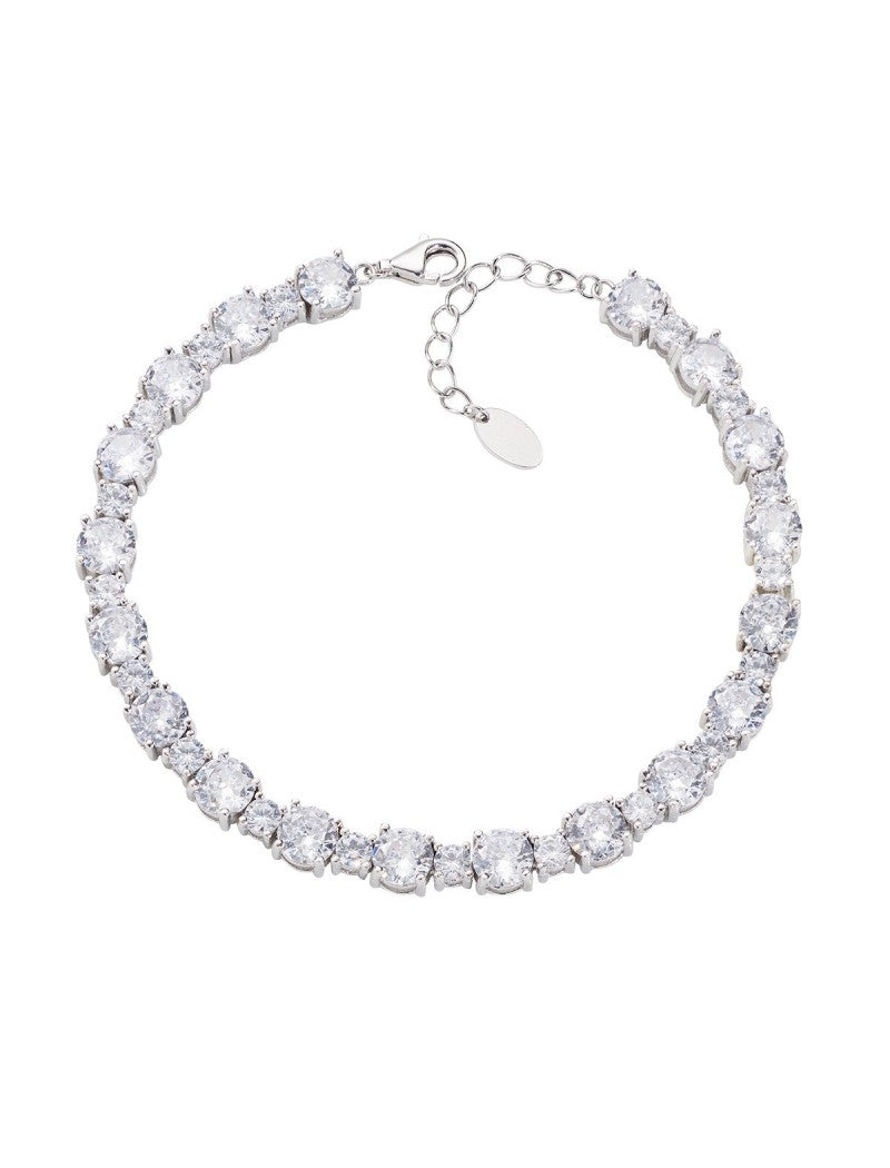 Bracelet en argent sterling avec zircons blancs
