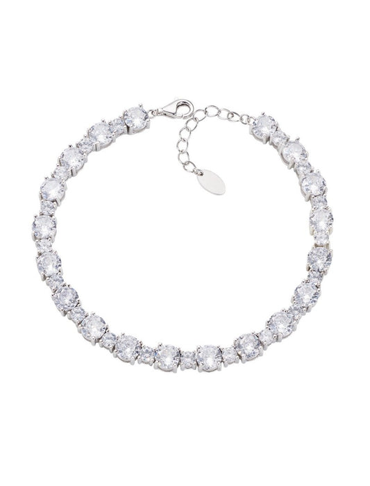 Bracelet en argent sterling avec zircons blancs