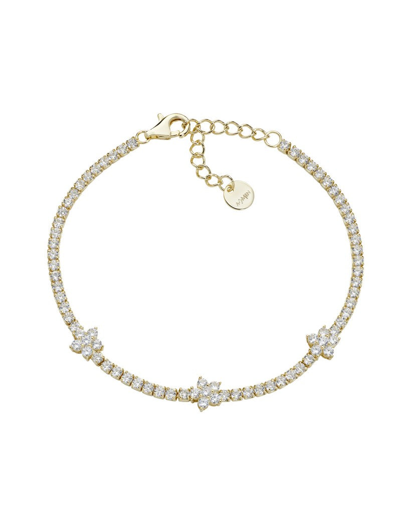 Bracelet en argent sterling avec zircone blanche - Or