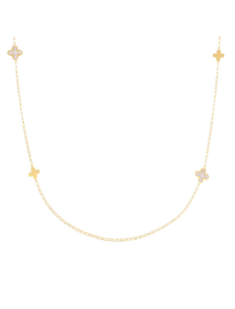 Collier en argent 925 et nacre blanche - Doré