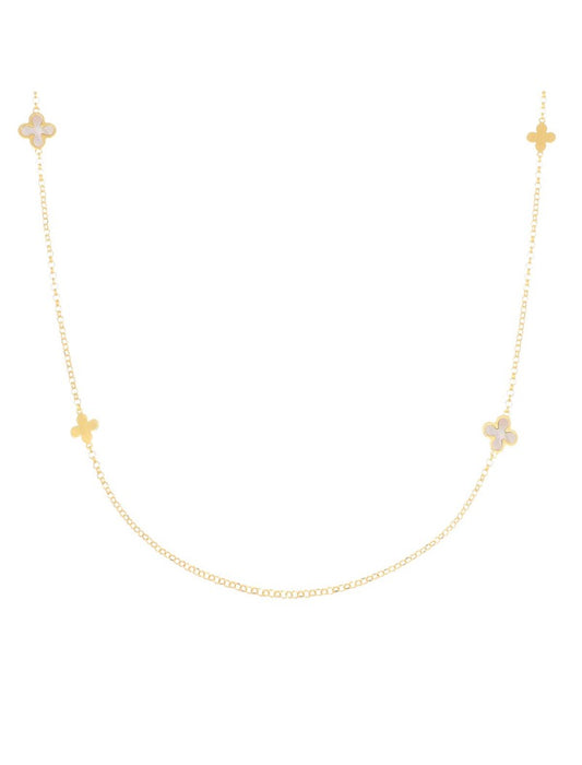 Collier en argent 925 et nacre blanche - Doré