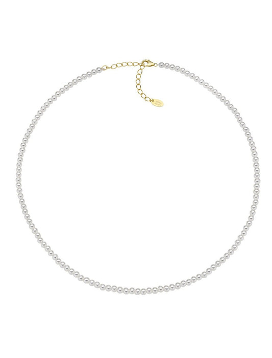 Collier en argent sterling avec perles de cristal - Doré