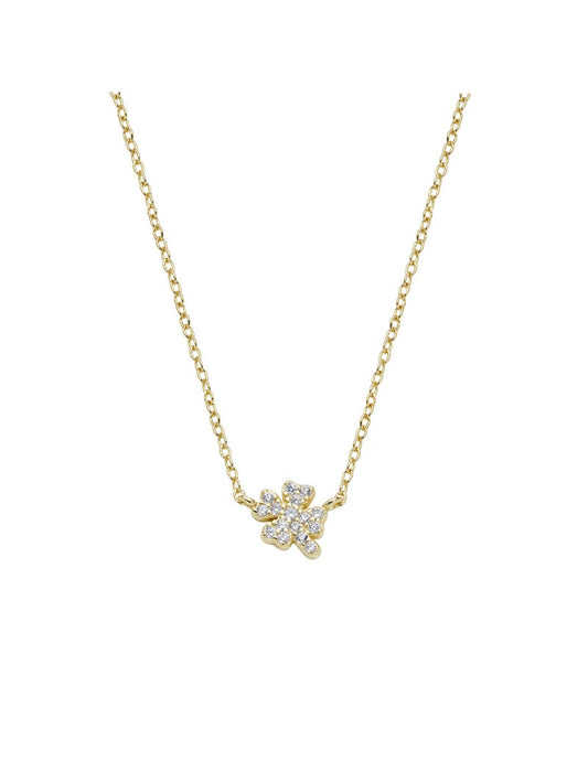 Collier en argent sterling avec zircone blanche - Or