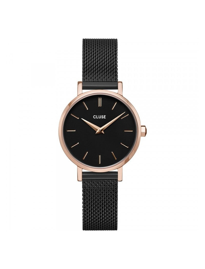 Cluse - Boho Chic Petite Maille, Or Rose, Noir/Noir