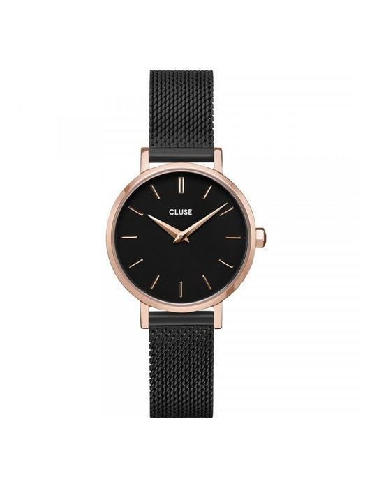 Cluse - Boho Chic Petite Maille, Or Rose, Noir/Noir