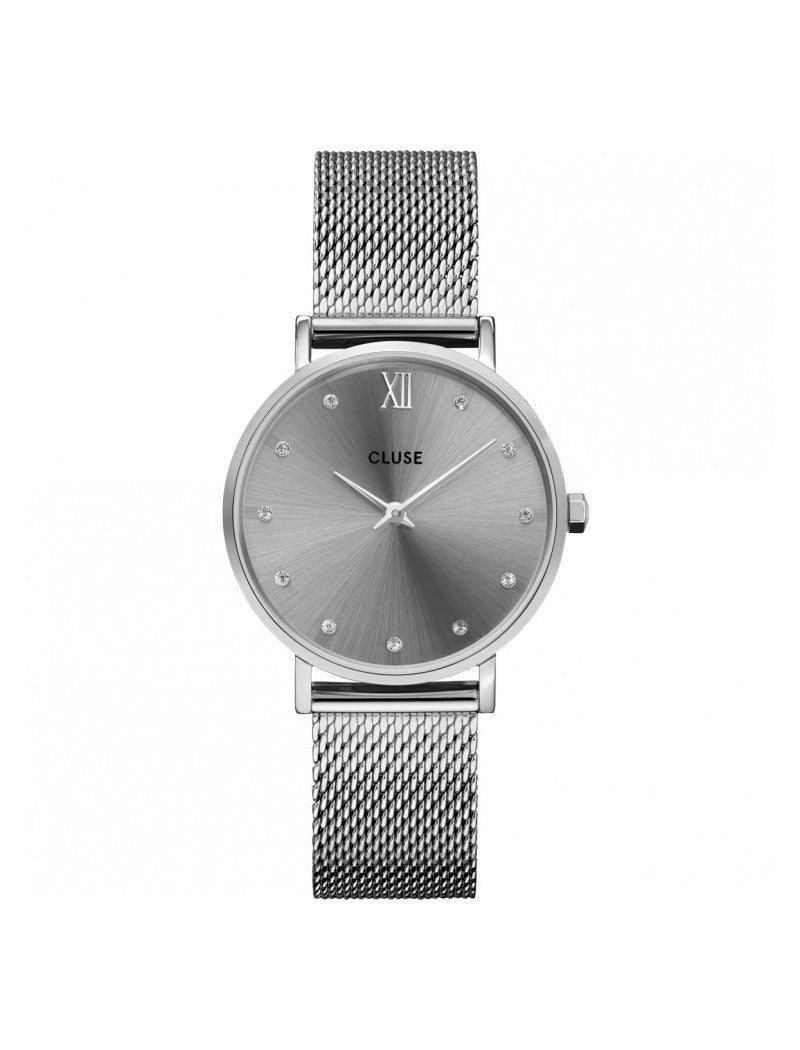 Cluse - Cristaux de maille Minuit, gris, couleur argent