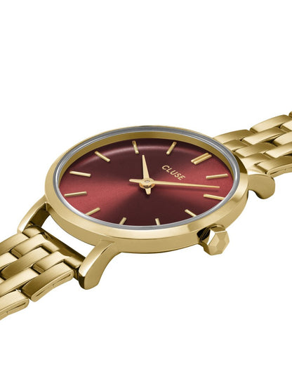 Cluse -Boho Chic Petite Acier, Cerise Foncé, Couleur Or