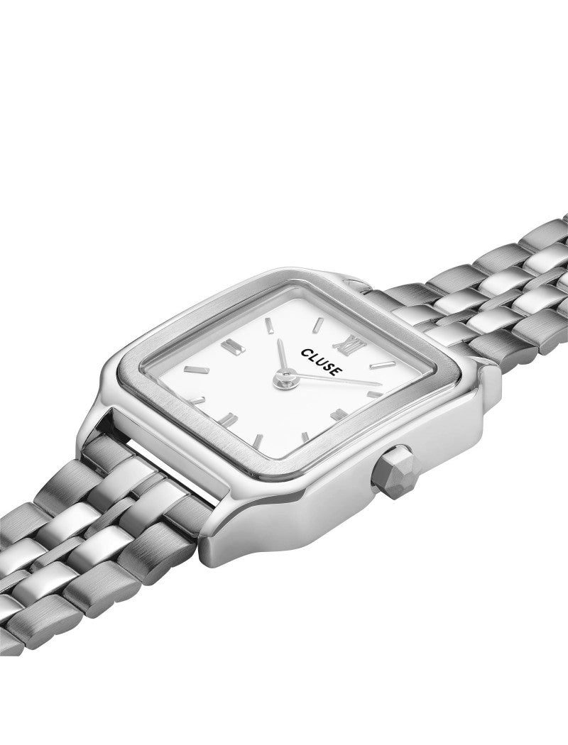 Montre Gracieuse Petite Acier, Blanc, Couleur Argent