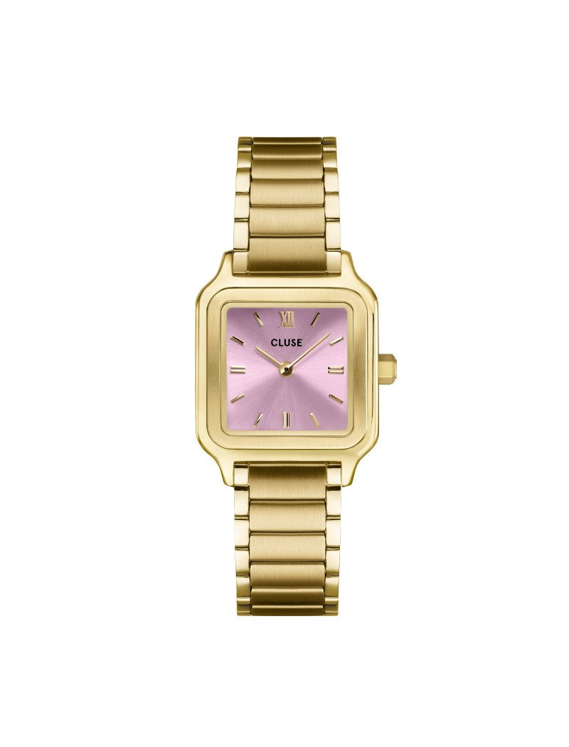 Montre Gracieuse Petite Acier, Rose Mauve, Couleur Or