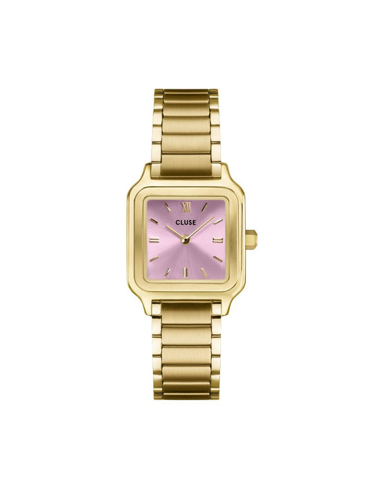 Montre Gracieuse Petite Acier, Rose Mauve, Couleur Or