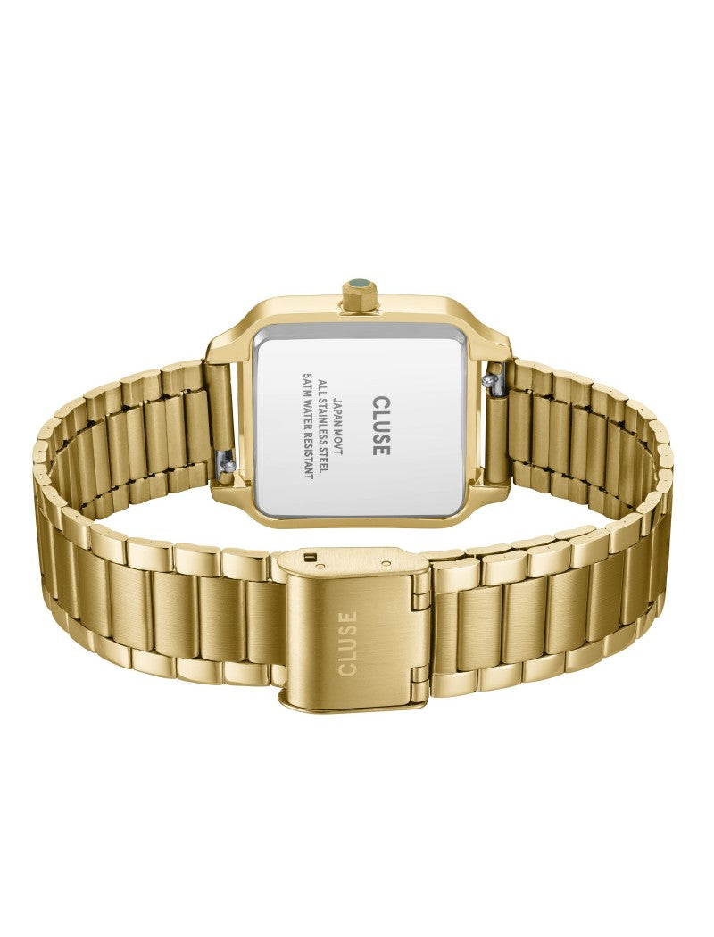 Montre Gracieuse Acier, Vert Sauge, Couleur Or